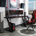 Modern Black 67-inch Steel Computer Desk with USB
