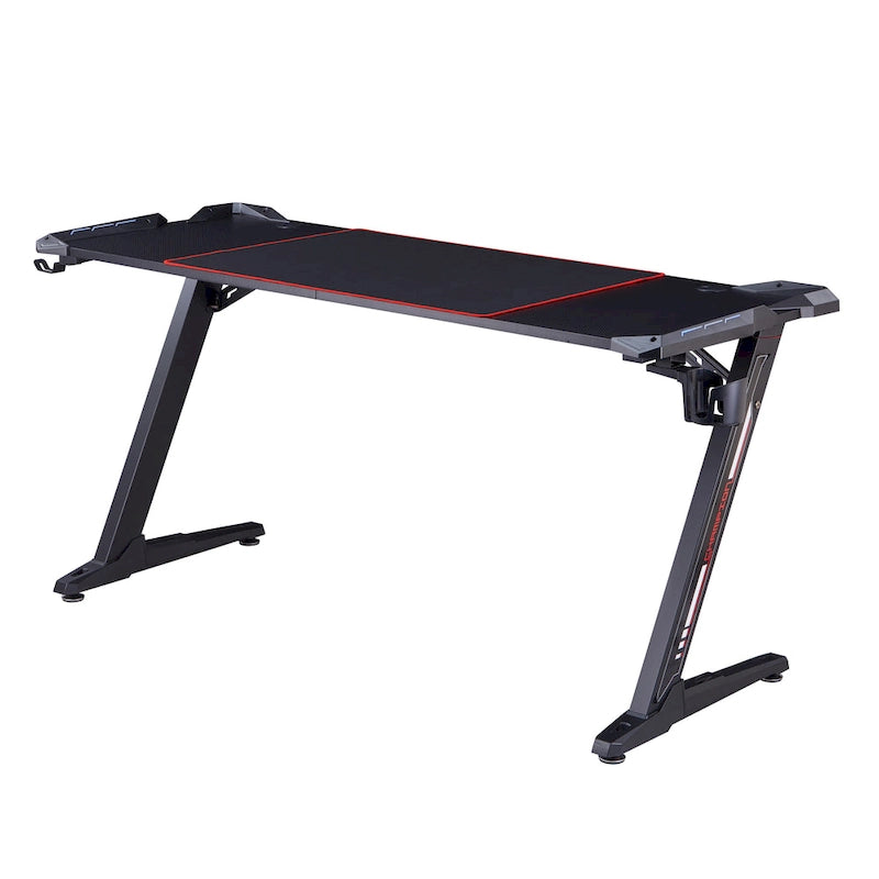 Modern Black 67-inch Steel Computer Desk with USB