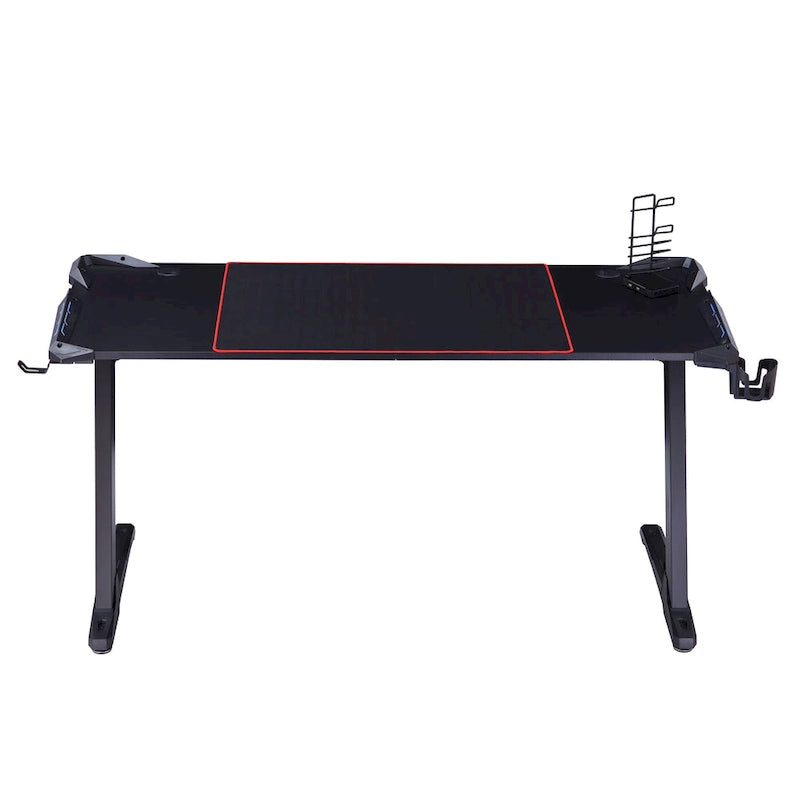 Modern Black 67-inch Steel Computer Desk with USB