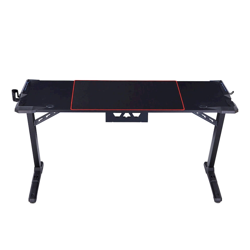 Modern Black 67-inch Steel Computer Desk with USB
