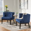 Fabric or Faux Leather Tufted Accent Chair