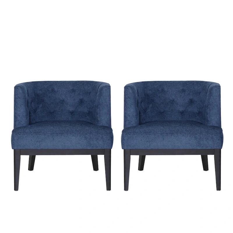 Fabric or Faux Leather Tufted Accent Chair