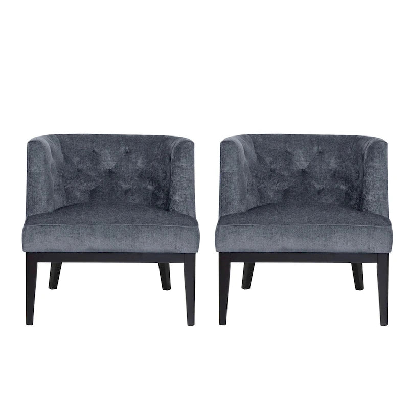 Fabric or Faux Leather Tufted Accent Chair