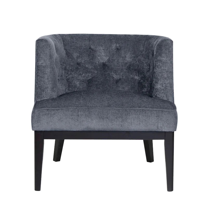 Fabric or Faux Leather Tufted Accent Chair