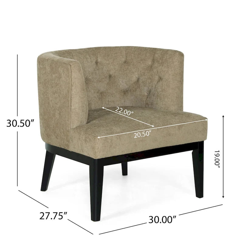 Fabric or Faux Leather Tufted Accent Chair