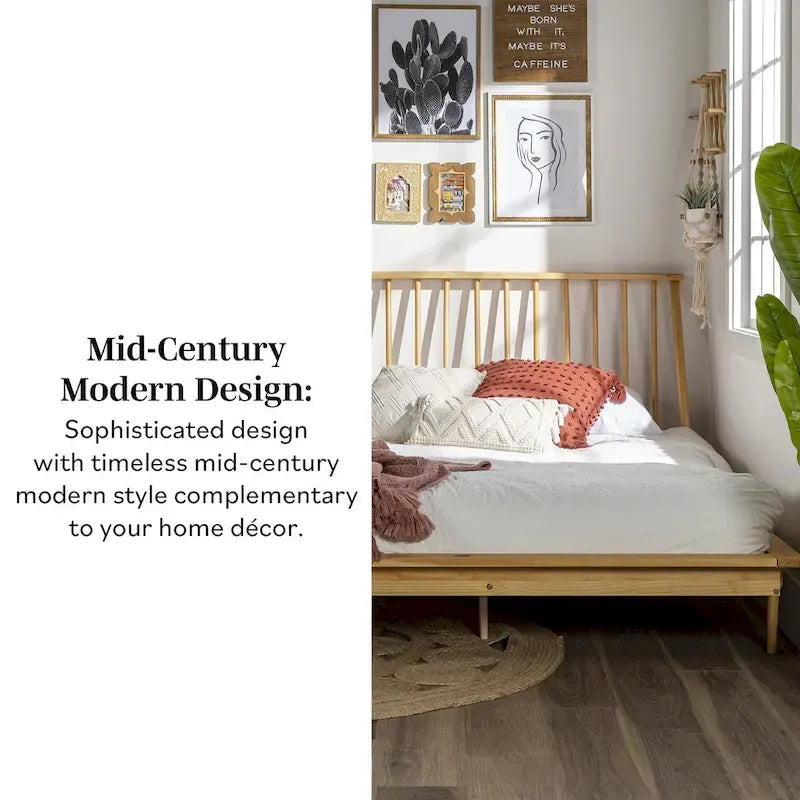 Letto a piattaforma con montanti in legno massello