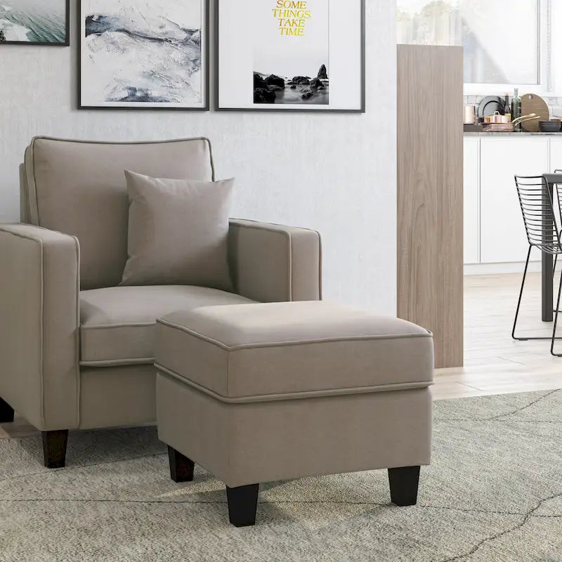 2 Piece Accent Chair with Ottoman Set