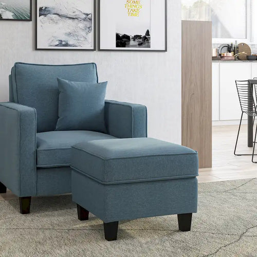 2 Piece Accent Chair with Ottoman Set