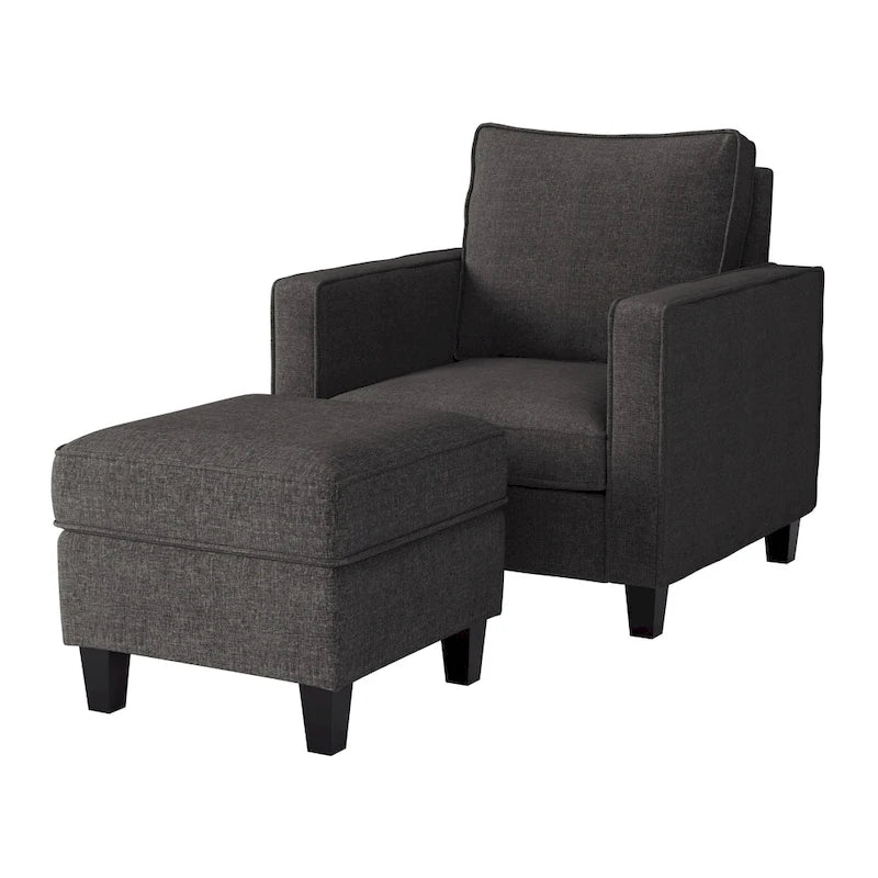 2 Piece Accent Chair with Ottoman Set