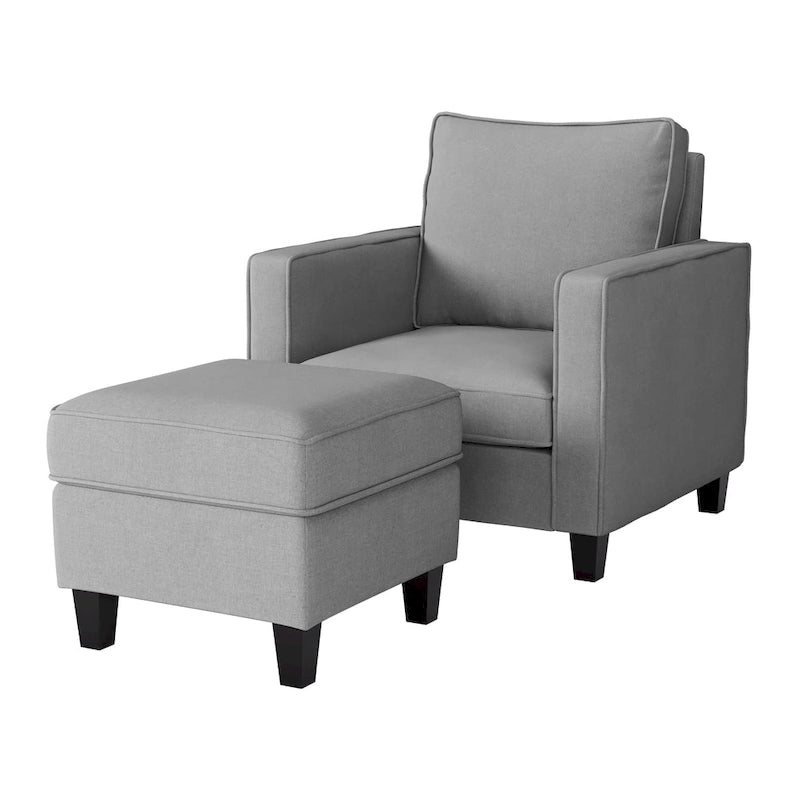 2 Piece Accent Chair with Ottoman Set