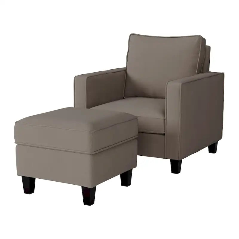 2 Piece Accent Chair with Ottoman Set