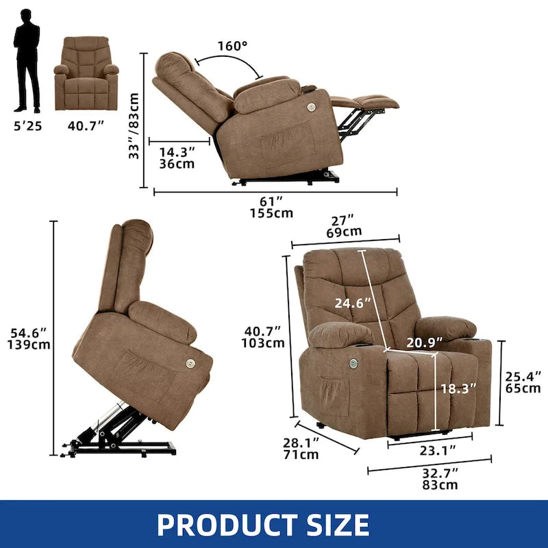 Modern Massage and Heating Recliner Sofa Chair