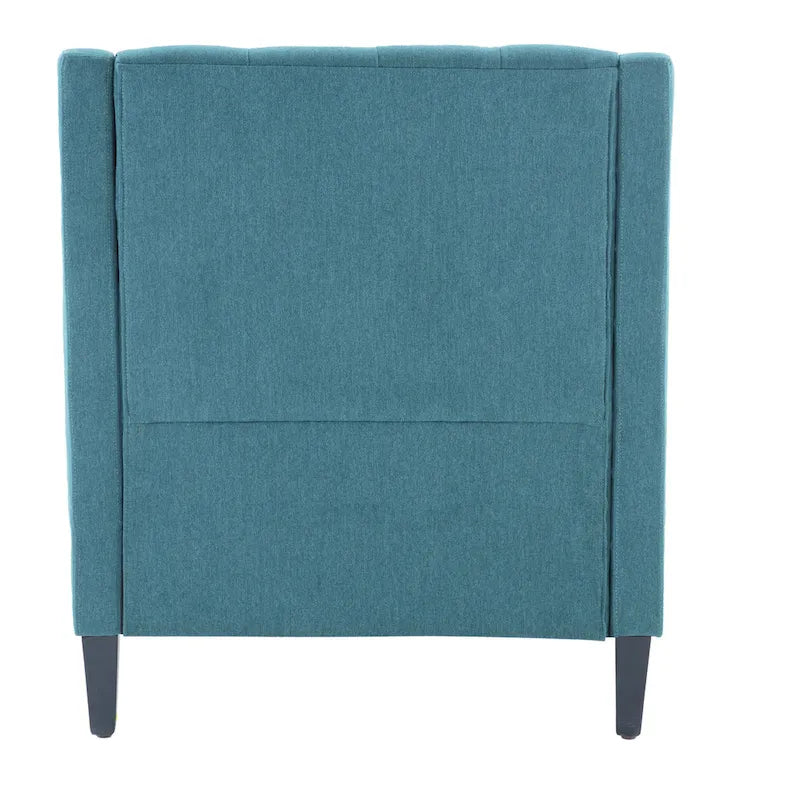 Arm Chair Comfy Club Chair with Pillow Beige/ Dark Teal/ Blue