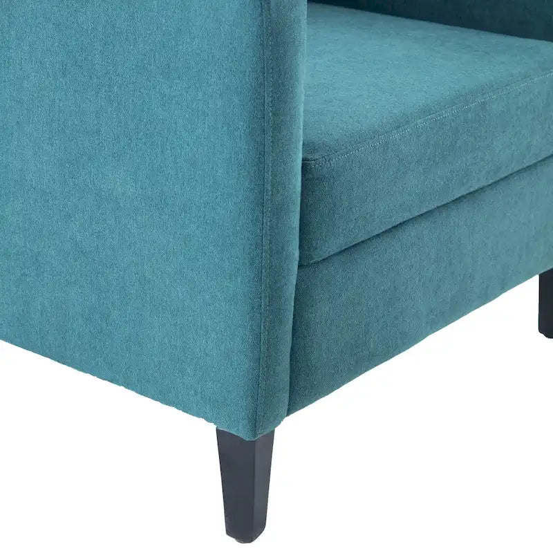 Arm Chair Comfy Club Chair with Pillow Beige/ Dark Teal/ Blue