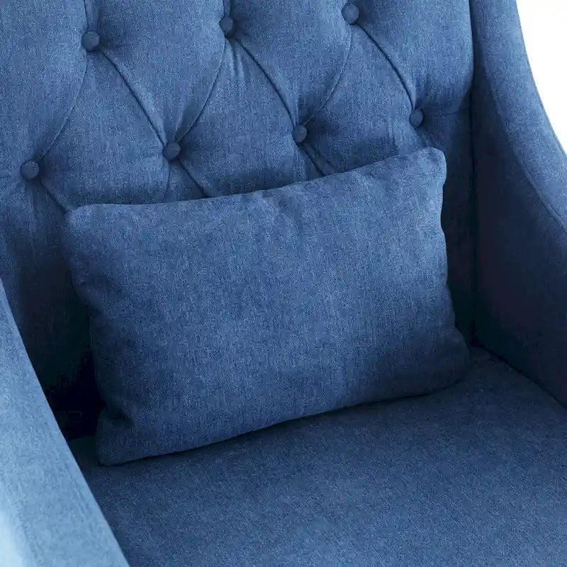 Arm Chair Comfy Club Chair with Pillow Beige/ Dark Teal/ Blue
