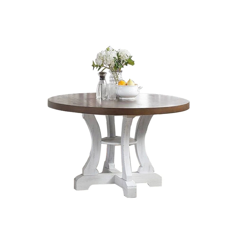 Rustic Round Pedestal Dining Table