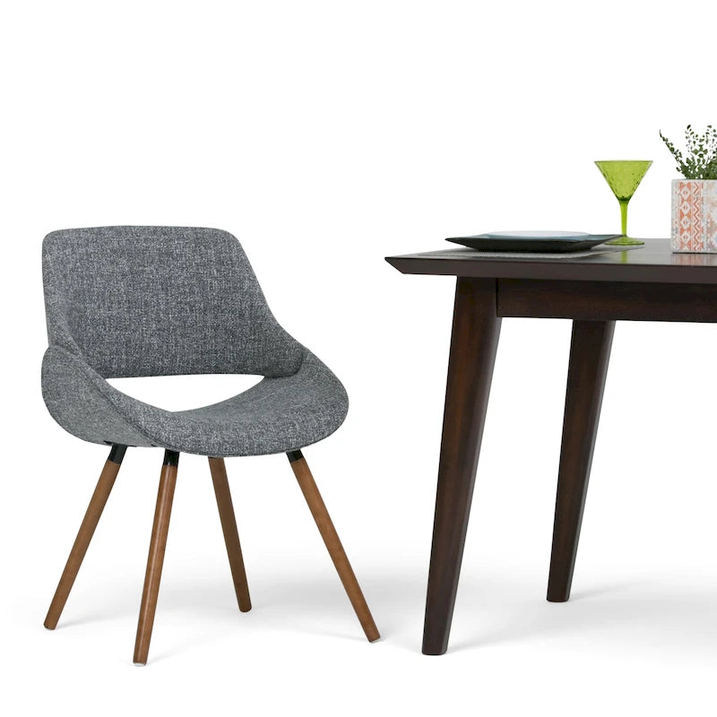 Sedia da pranzo moderna di metà secolo in legno curvato