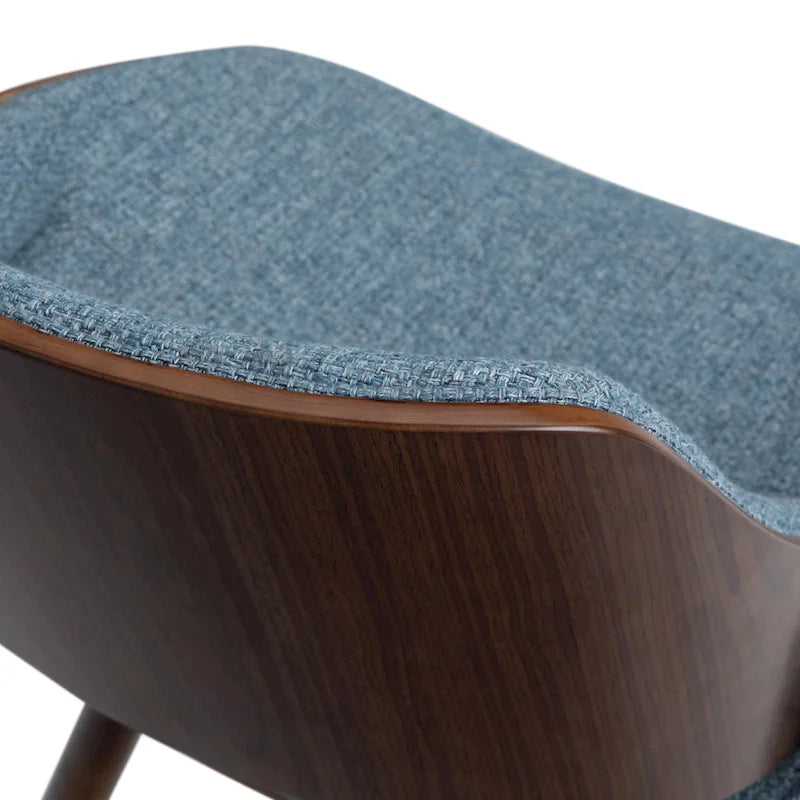 Sedia da pranzo moderna di metà secolo in legno curvato