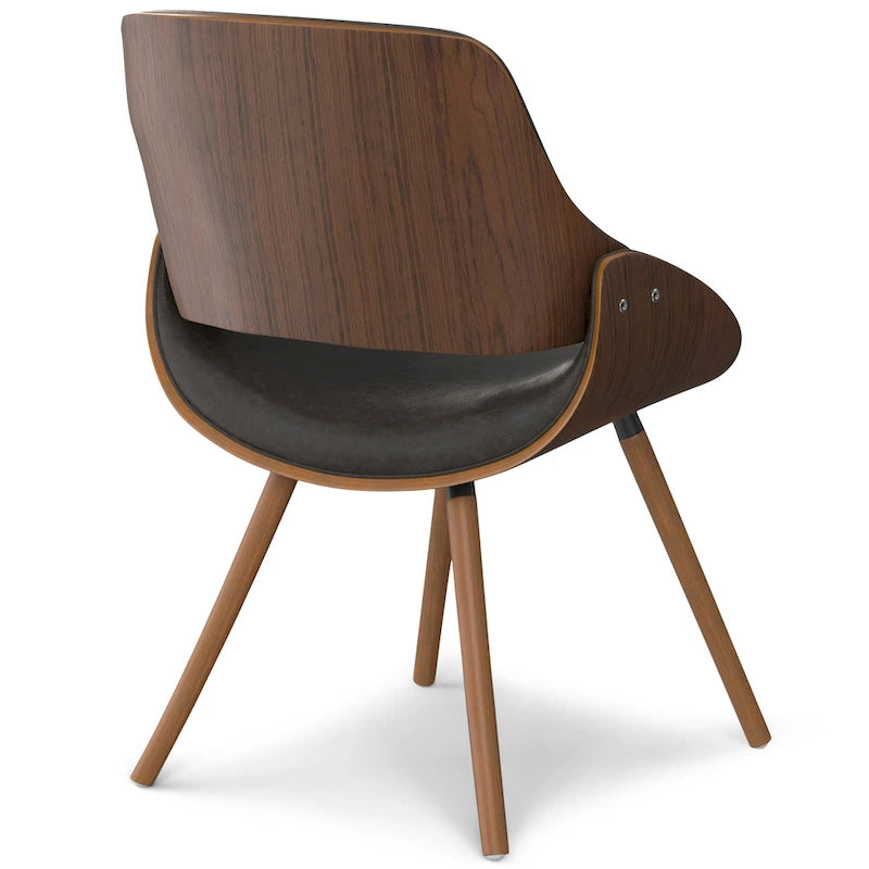 Sedia da pranzo moderna di metà secolo in legno curvato