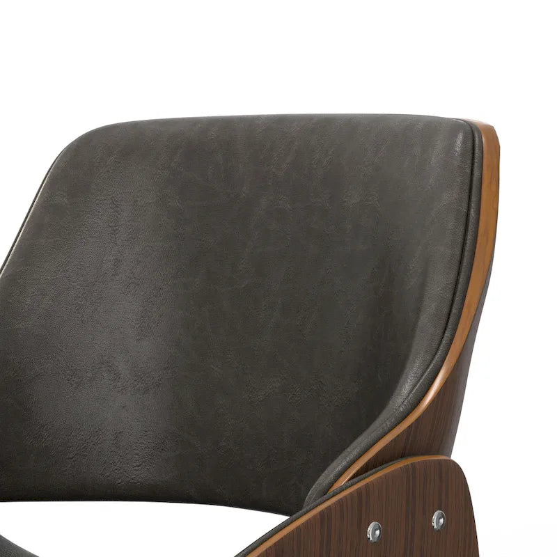 Sedia da pranzo moderna di metà secolo in legno curvato