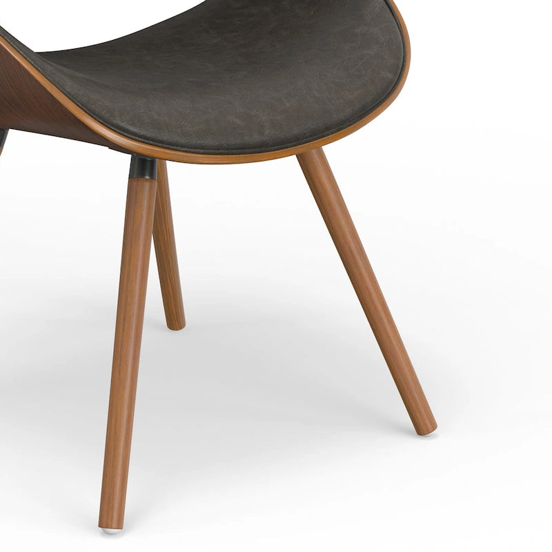 Sedia da pranzo moderna di metà secolo in legno curvato