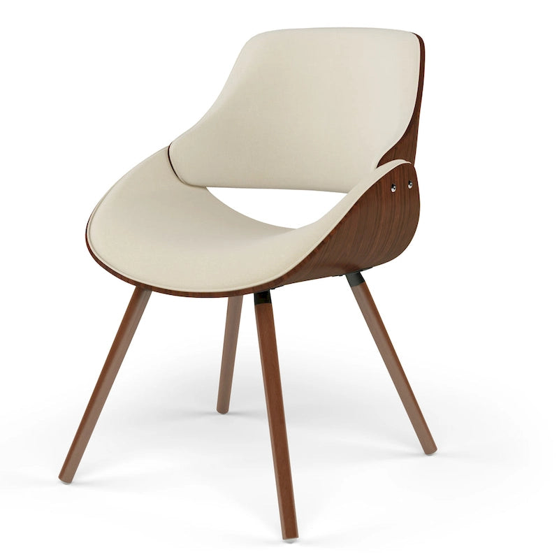 Sedia da pranzo moderna di metà secolo in legno curvato