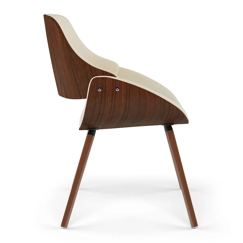 Sedia da pranzo moderna di metà secolo in legno curvato