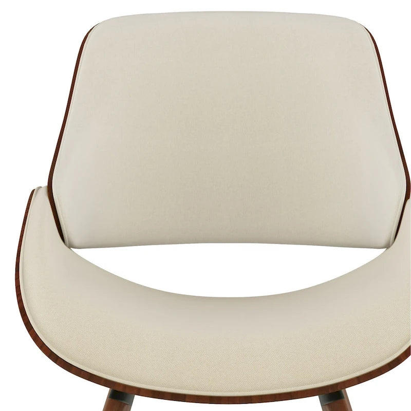 Sedia da pranzo moderna di metà secolo in legno curvato