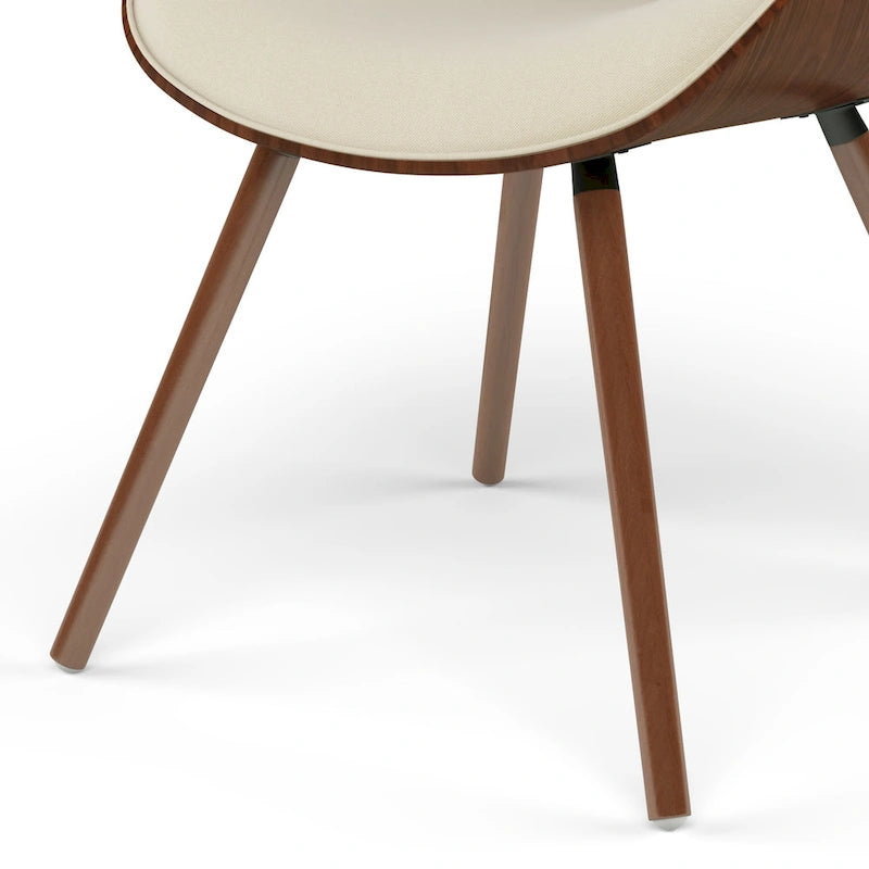 Sedia da pranzo moderna di metà secolo in legno curvato