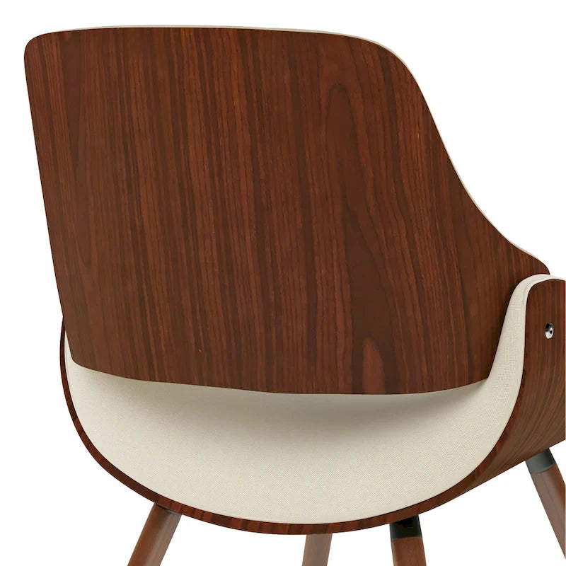 Sedia da pranzo moderna di metà secolo in legno curvato