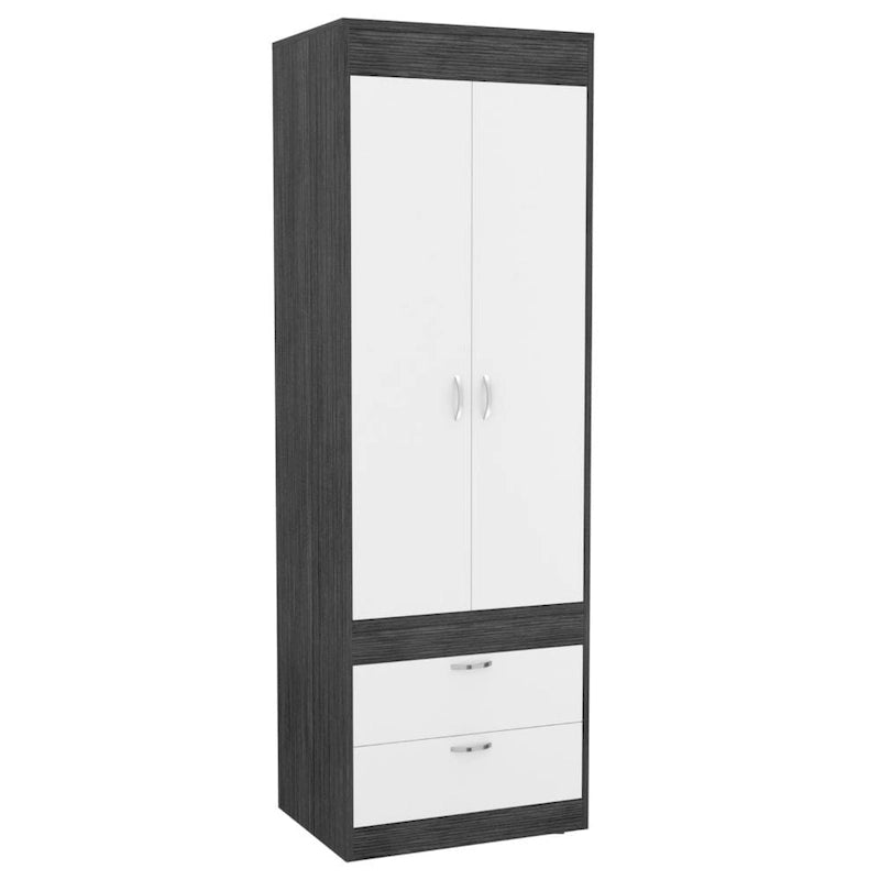 Armoire with Double Doors, 2 Drawers, and Hanging Rod