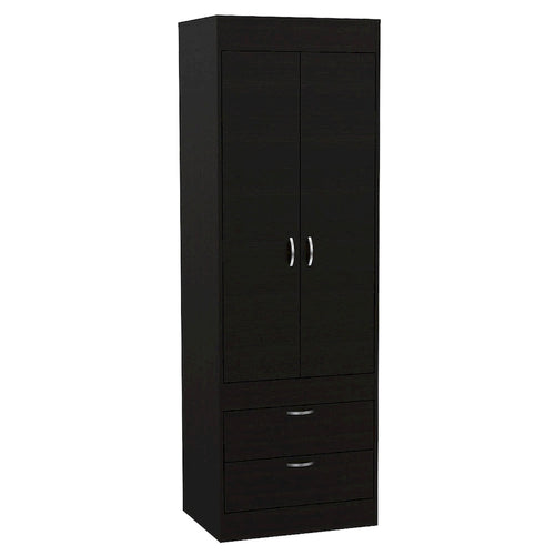 Armoire with Double Doors, 2 Drawers, and Hanging Rod