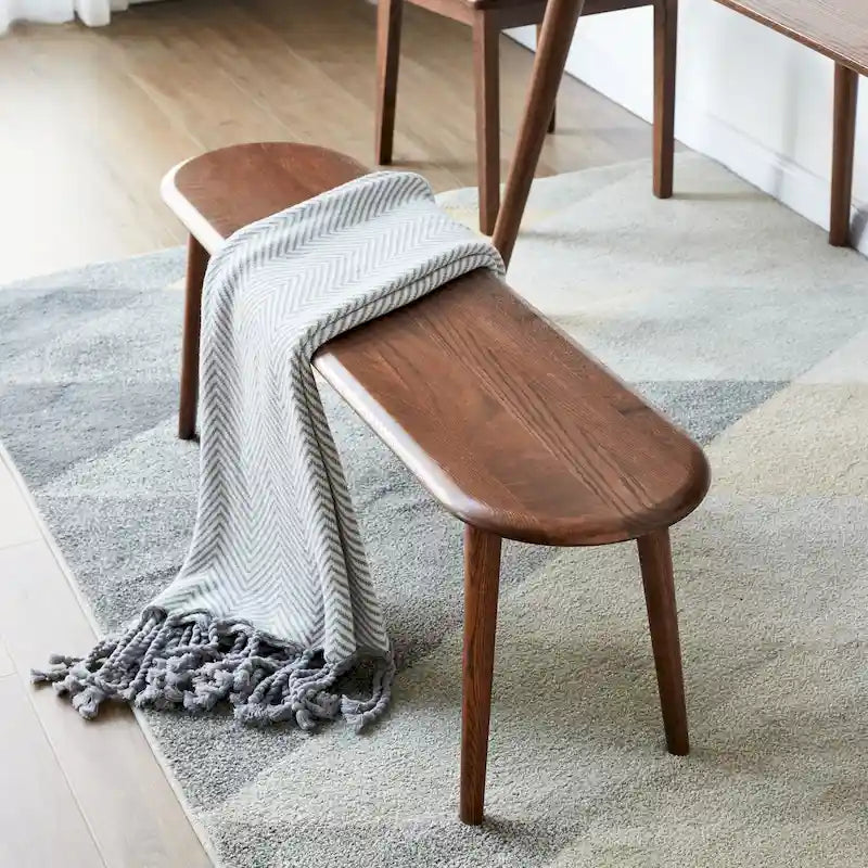 Panca in legno di quercia naturale in stile nordico