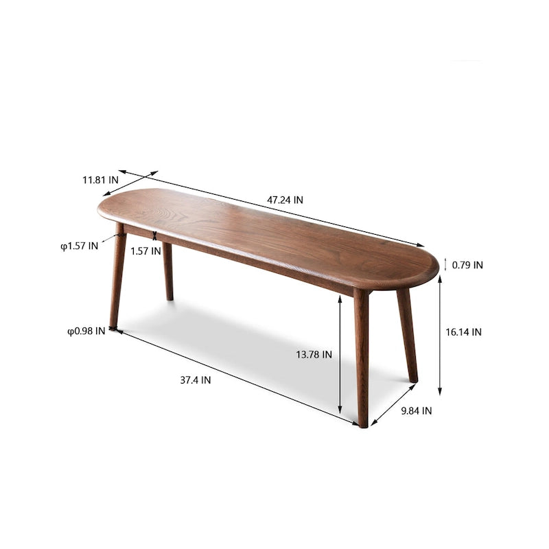Nordic Style Natural Oak Wood Bench