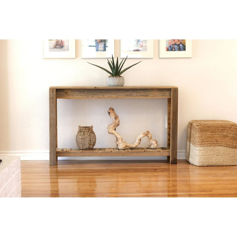 Natural Unfinished Minimilist Console Table