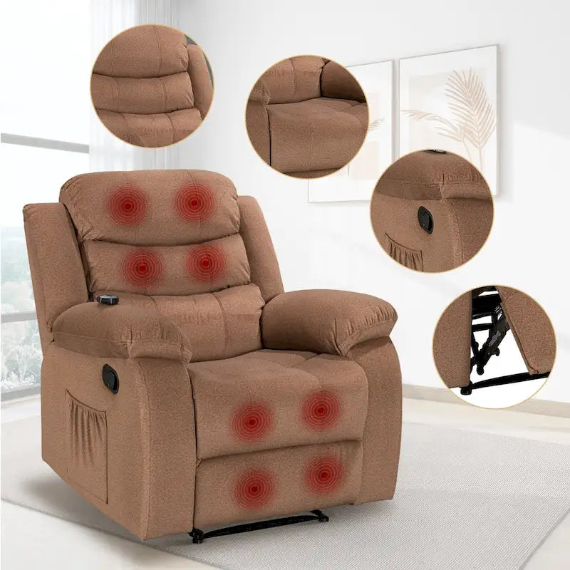 Soft Recliner Chair with Massage and Heat Function