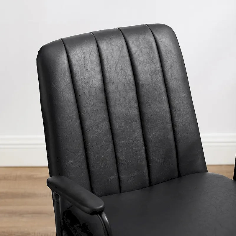 Faux Leather Swivel Accent Arm Chair