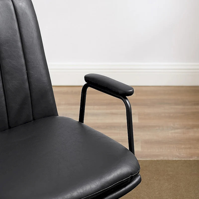 Faux Leather Swivel Accent Arm Chair