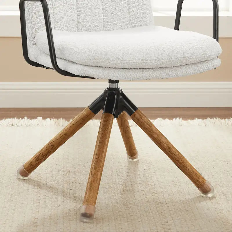 Faux Leather Swivel Accent Arm Chair