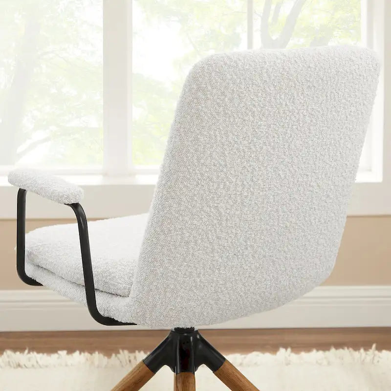 Faux Leather Swivel Accent Arm Chair