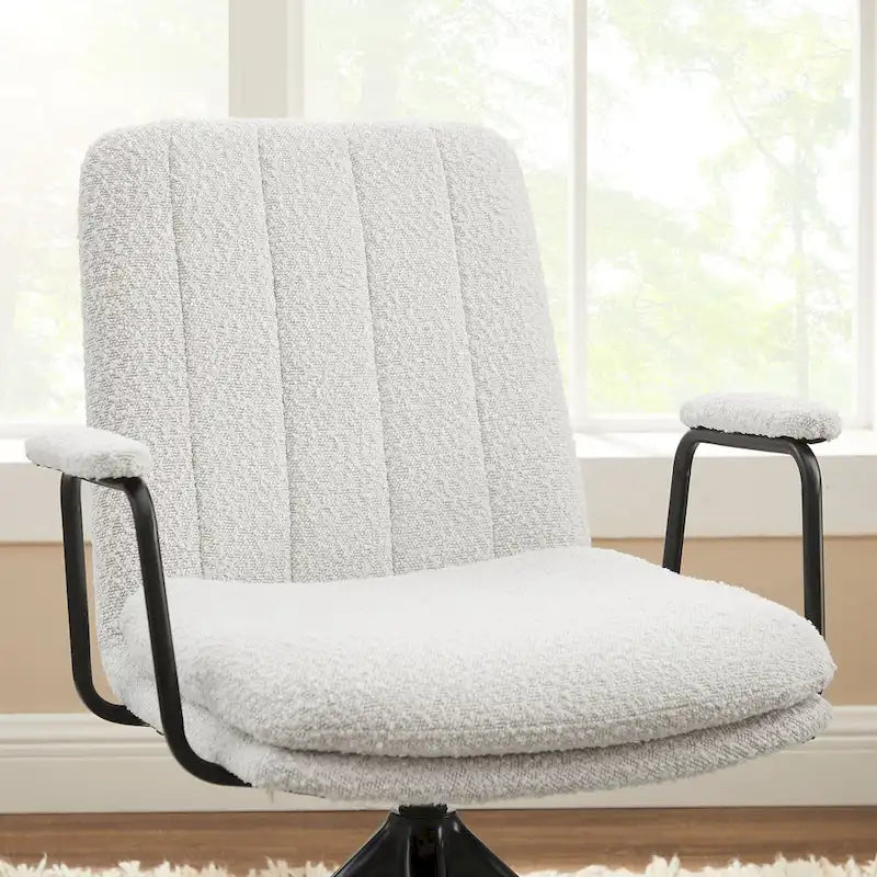 Faux Leather Swivel Accent Arm Chair