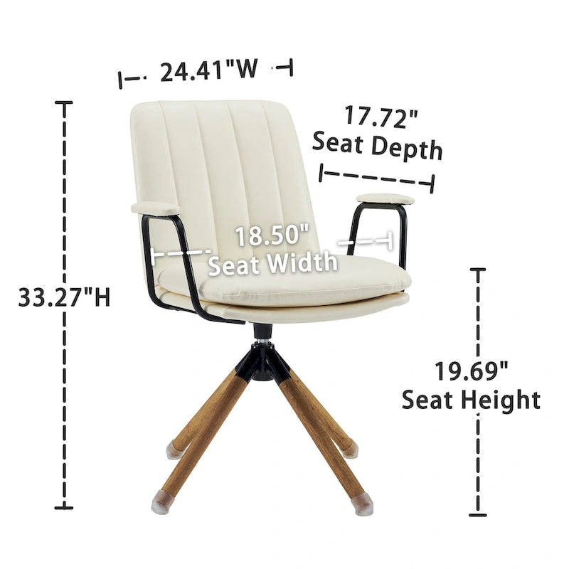 Faux Leather Swivel Accent Arm Chair