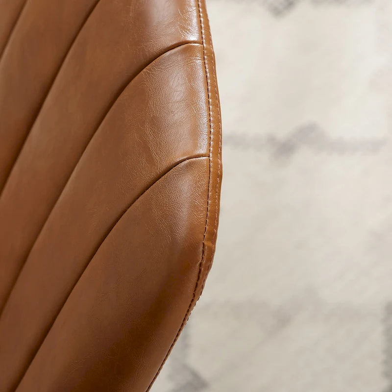 Faux Leather Swivel Accent Arm Chair