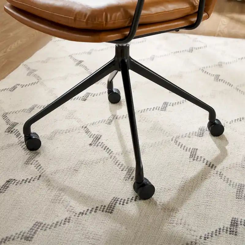 Faux Leather Swivel Accent Arm Chair
