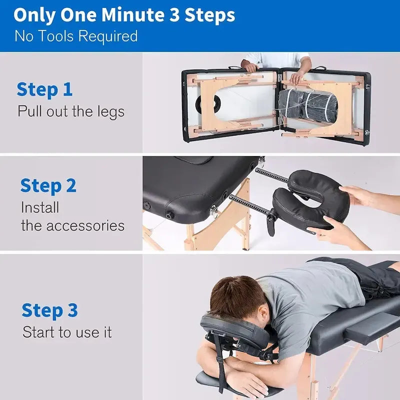 Massage Table 84 Inches Long Portable with Carry Case Table