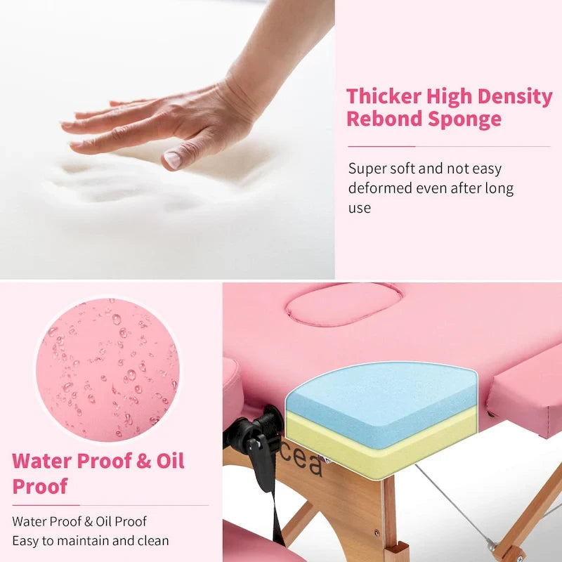 Massage Table 84 Inches Long Portable with Carry Case Table