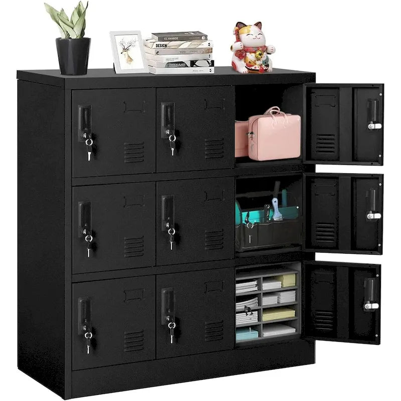 9 Doors Metal Lockers Storage Cabinet for School Office Gym