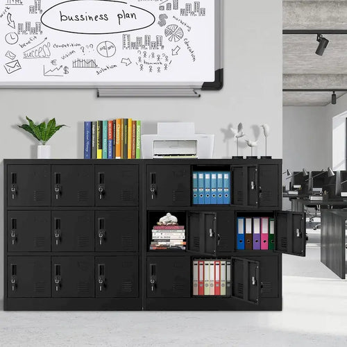9 Doors Metal Lockers Storage Cabinet for School Office Gym