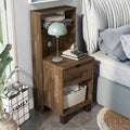 Transitional Compact 3-Shelf Single-Drawer Nightstand by Denhour