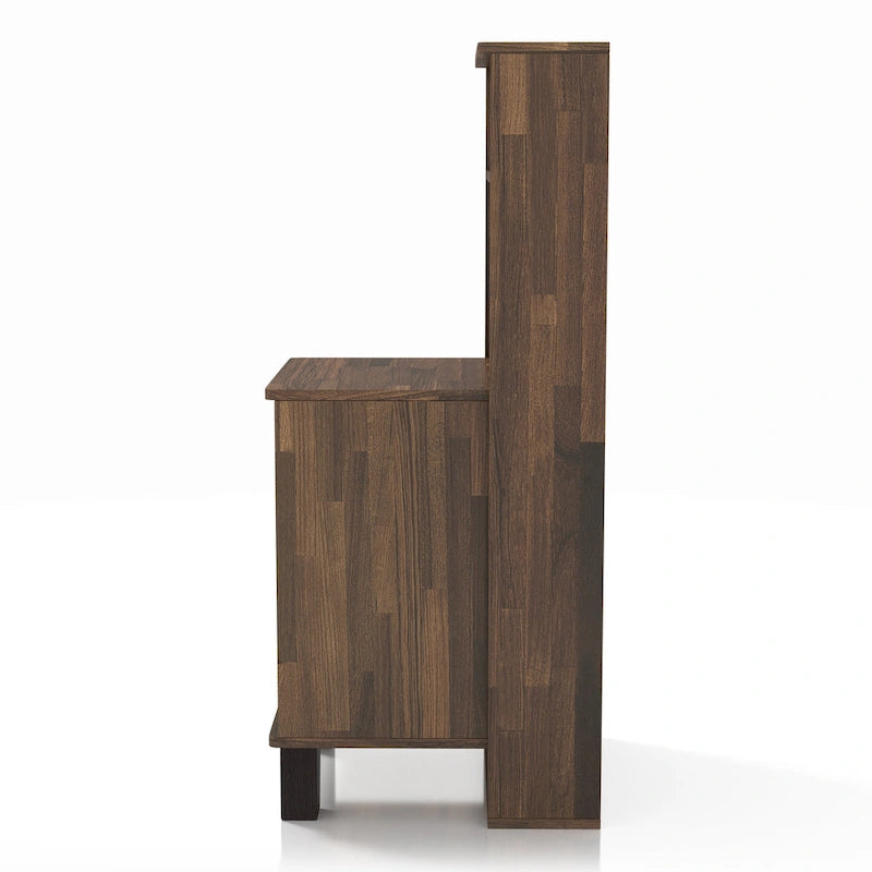 Transitional Compact 3-Shelf Single-Drawer Nightstand by Denhour